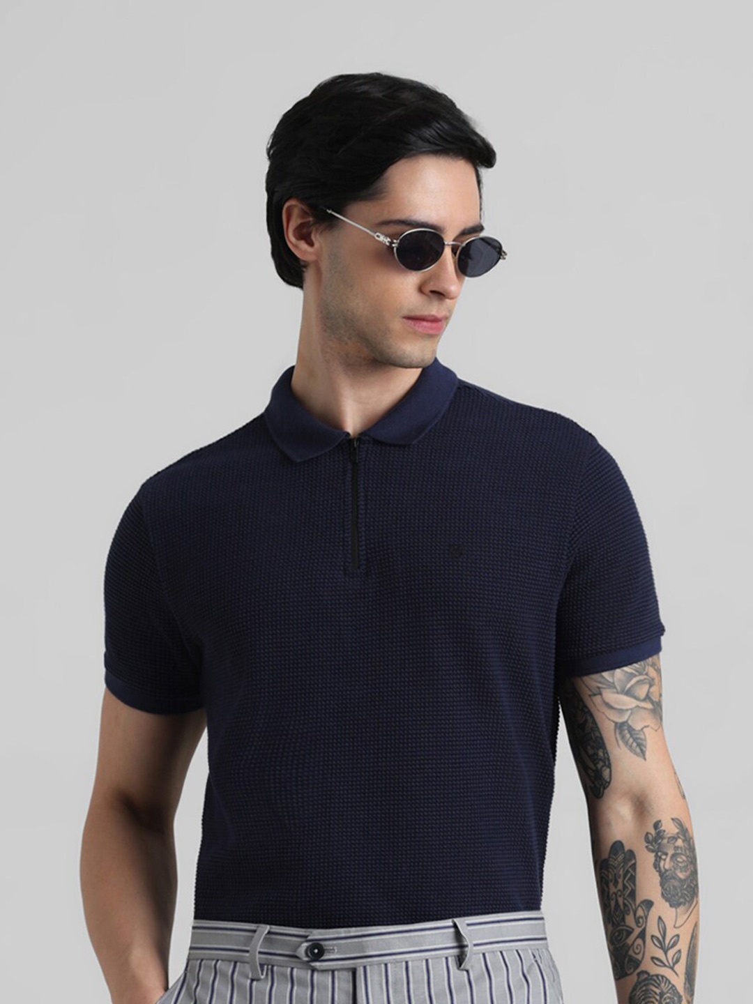 

Jack & Jones Polo Collar Pure Cotton T-shirt, Navy blue