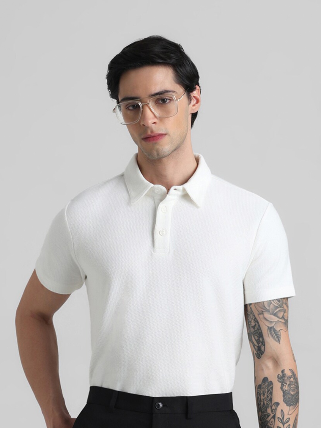 

Jack & Jones Polo Collar Slim Fit Pure Cotton T-shirt, White