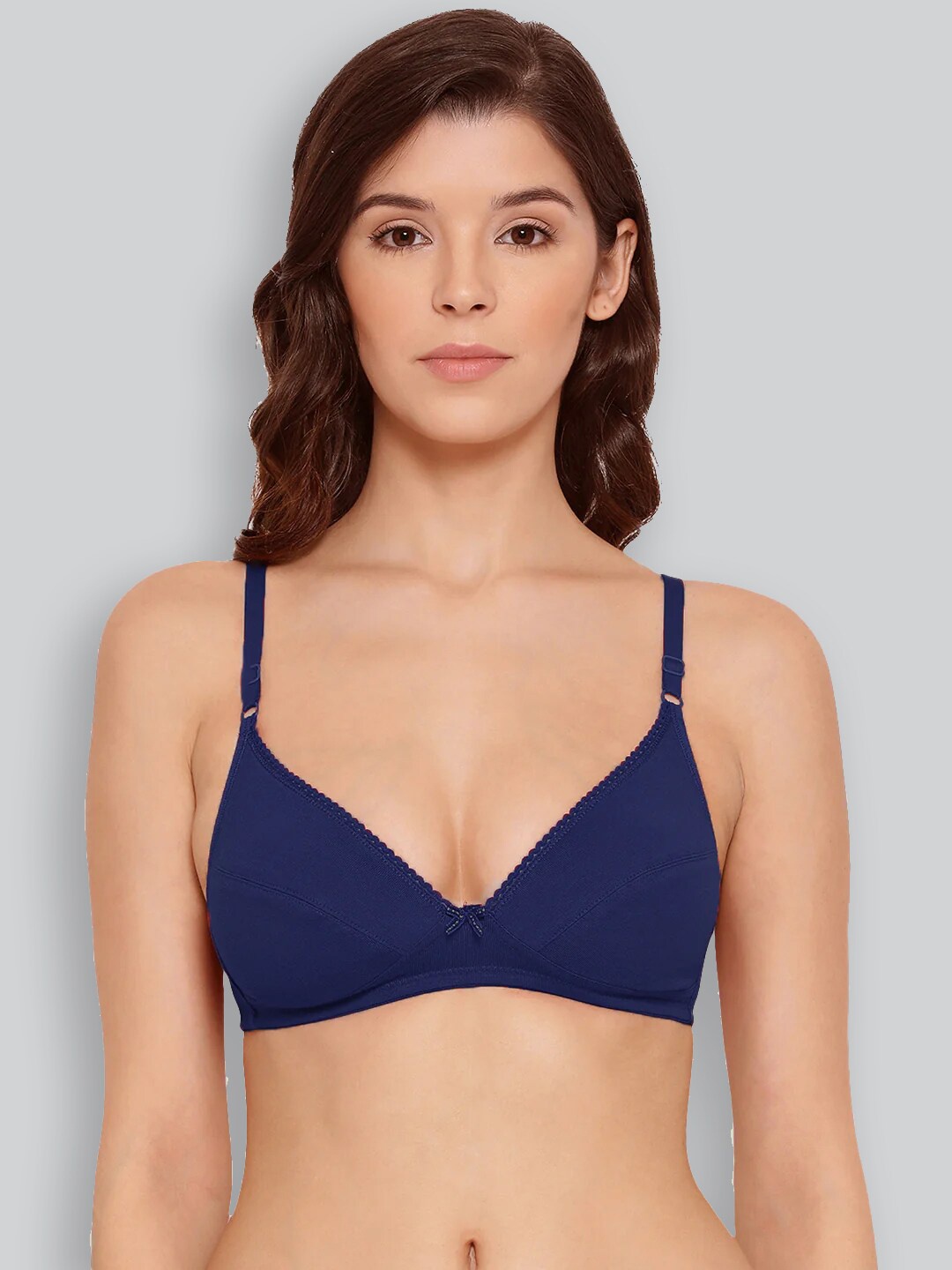 

LYRA Navy Blue Premium Cotton Plunge Neck Line Comfort Bra