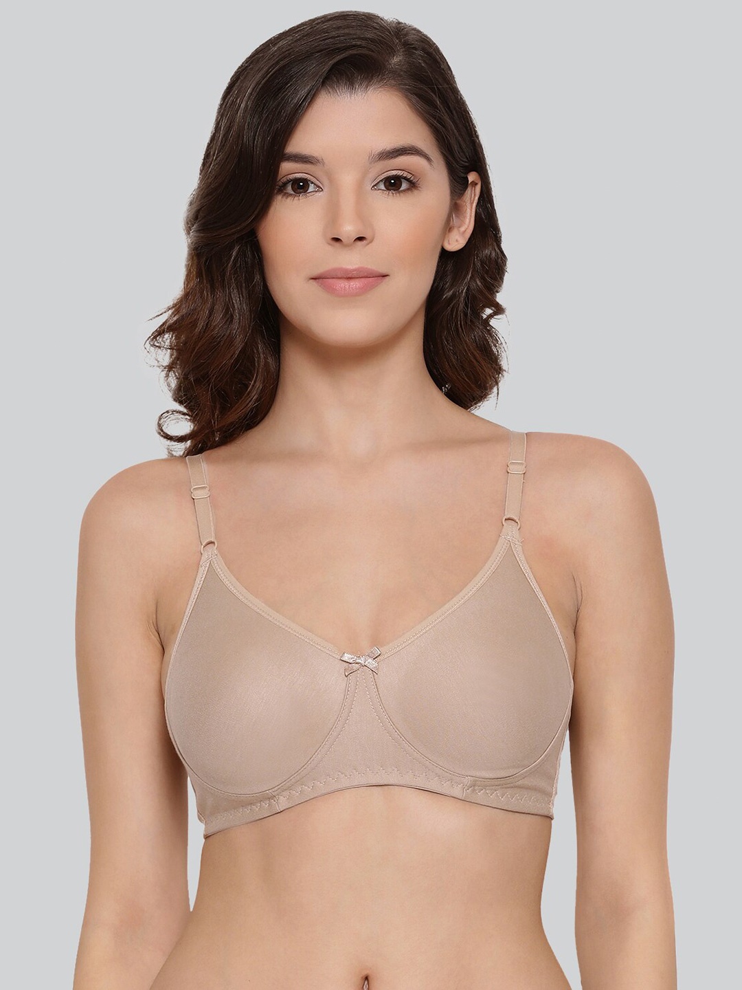 

LYRA Premium Cotton Seamless Moulded Tshirt Bra with Adjustable Strap, Nude