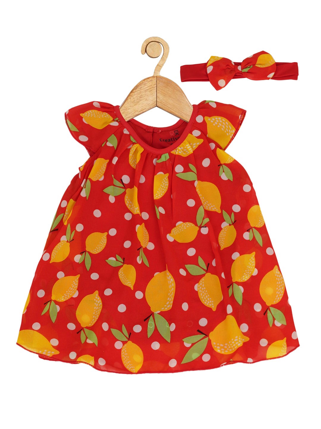 

Creative Kids Girls Polka Dot Print A-Line Dress, Red