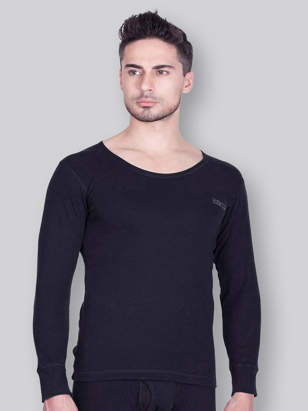 

INFERNO Men Round Neck Pure Cotton Thermal Tops, Blue