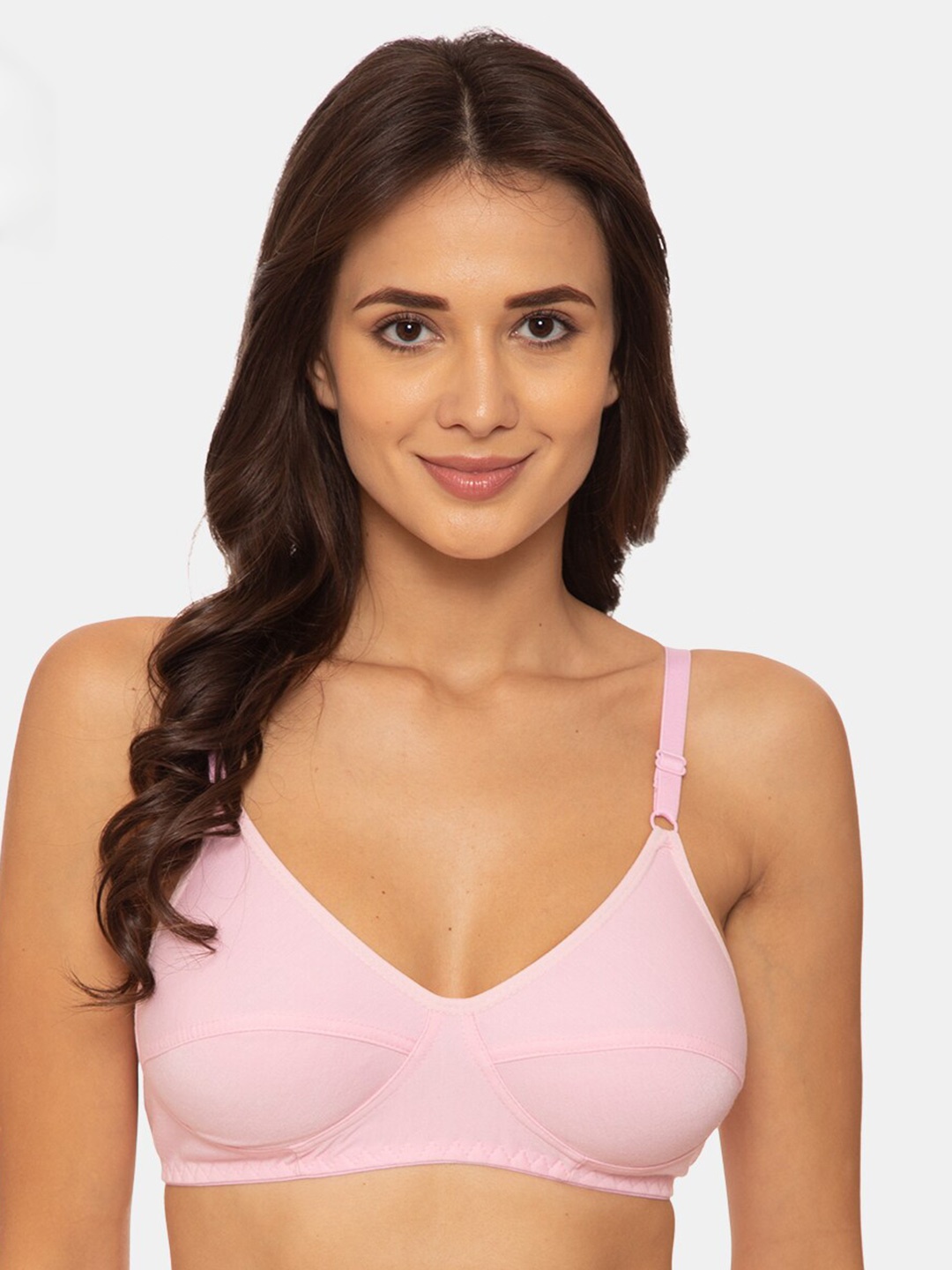 

KOMLI Full Coverage All Day Comfort Super Support Cotton Everyday Bra, Pink