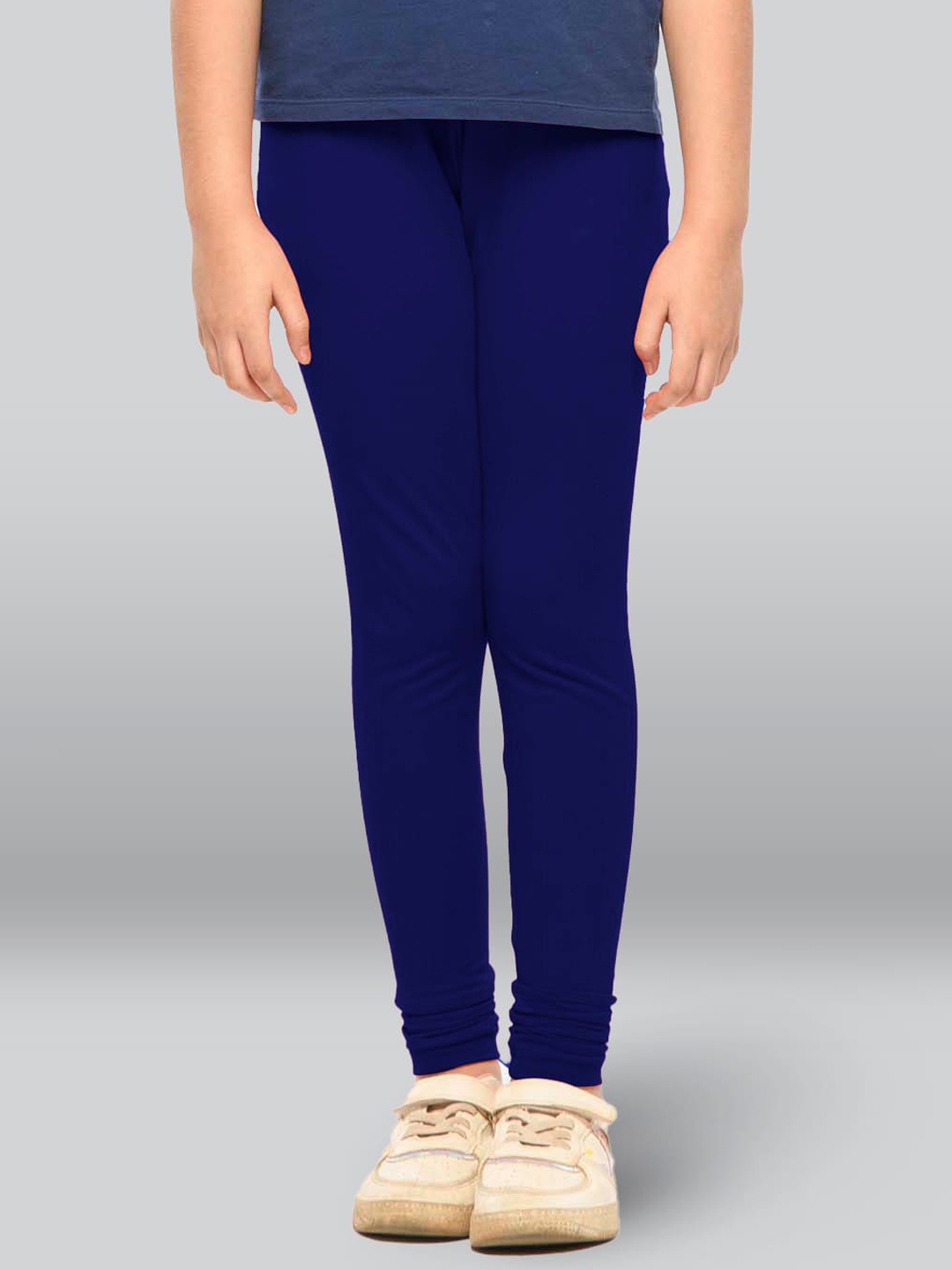 

LYRA Girls 4-Way Stretch Bio-Wash Churidar-Length Leggings, Blue