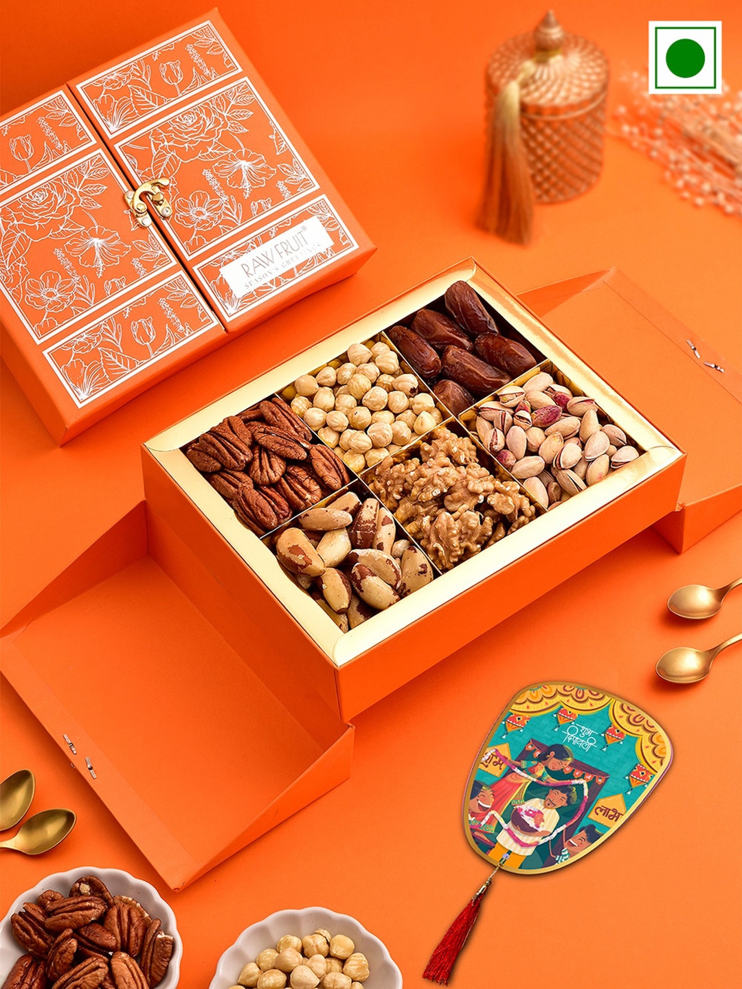 

RawFruit Diwali Dry Fruits Gift Box, Orange