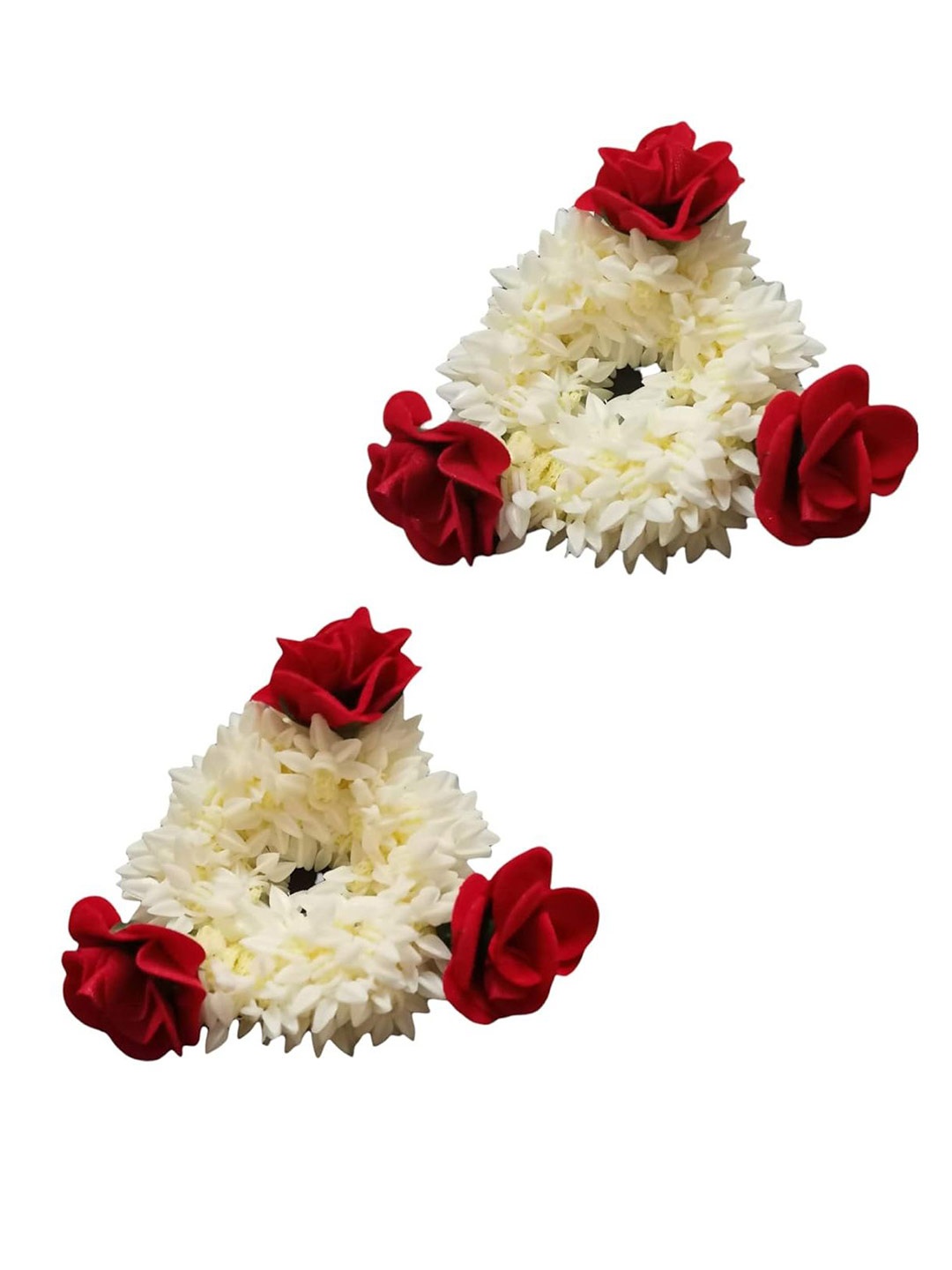 

DN Creation Set of 2 Gajra Bun Beaded Hair Accessory Set, White