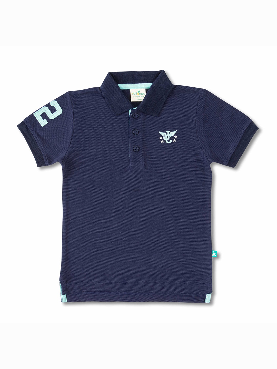 

JusCubs Boys Polo Collar Cotton T-shirt, Navy blue