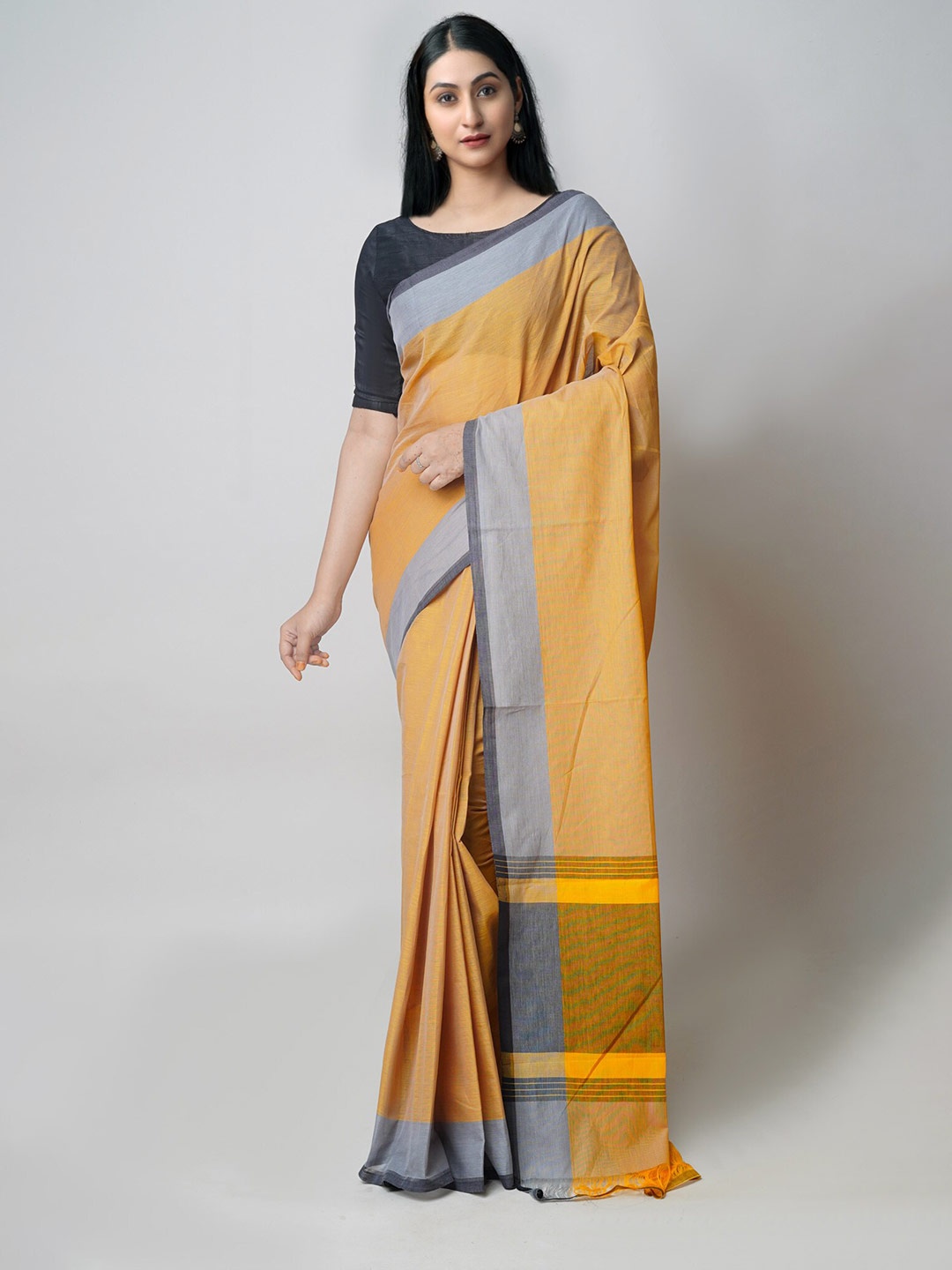 

Unnati Silks Pure Cotton Mangalagiri Saree, Orange