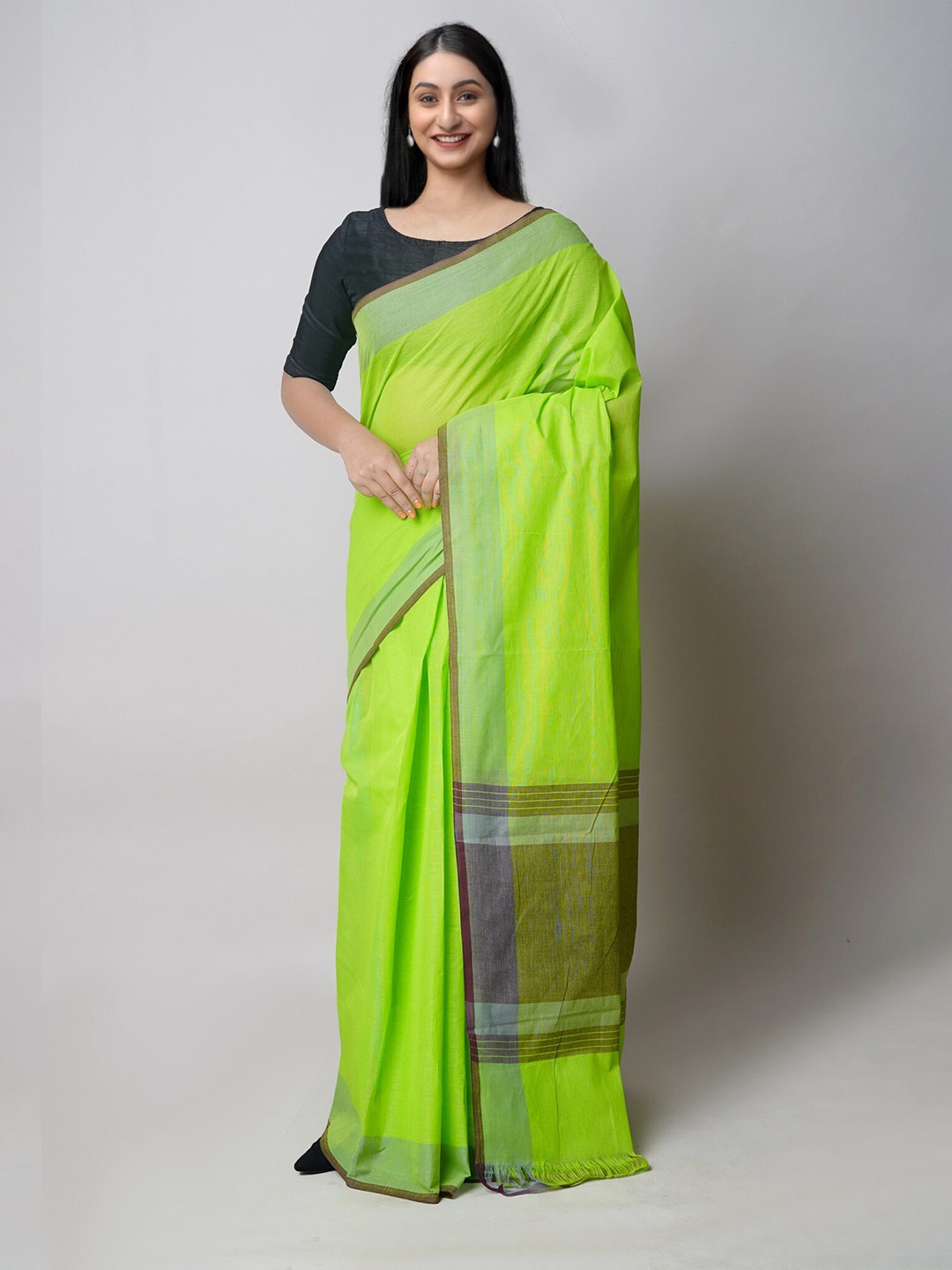 

Unnati Silks Pure Cotton Mangalagiri Saree, Green