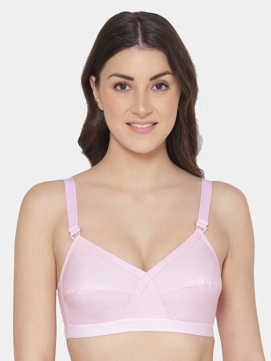 

KOMLI Full Coverage All Day Comfort Super Support Cotton Minimizer Bra, Pink