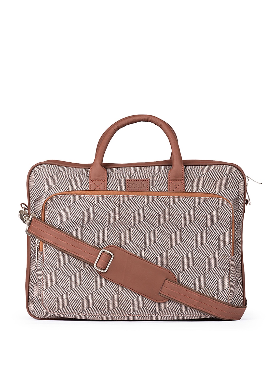 

ZOUK Women Printed Jute Laptop Bag Up to 16 inch, Brown