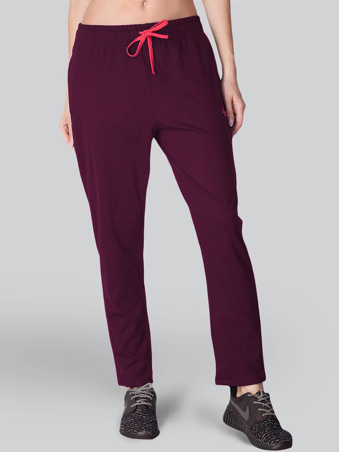 

LYRA Women Mid-Rise Cotton Track Pants, Purple