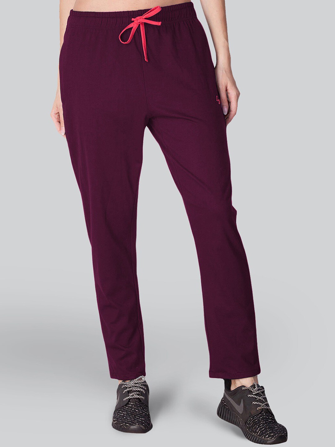 

LYRA Women Mid-Rise Cotton Track Pants, Purple