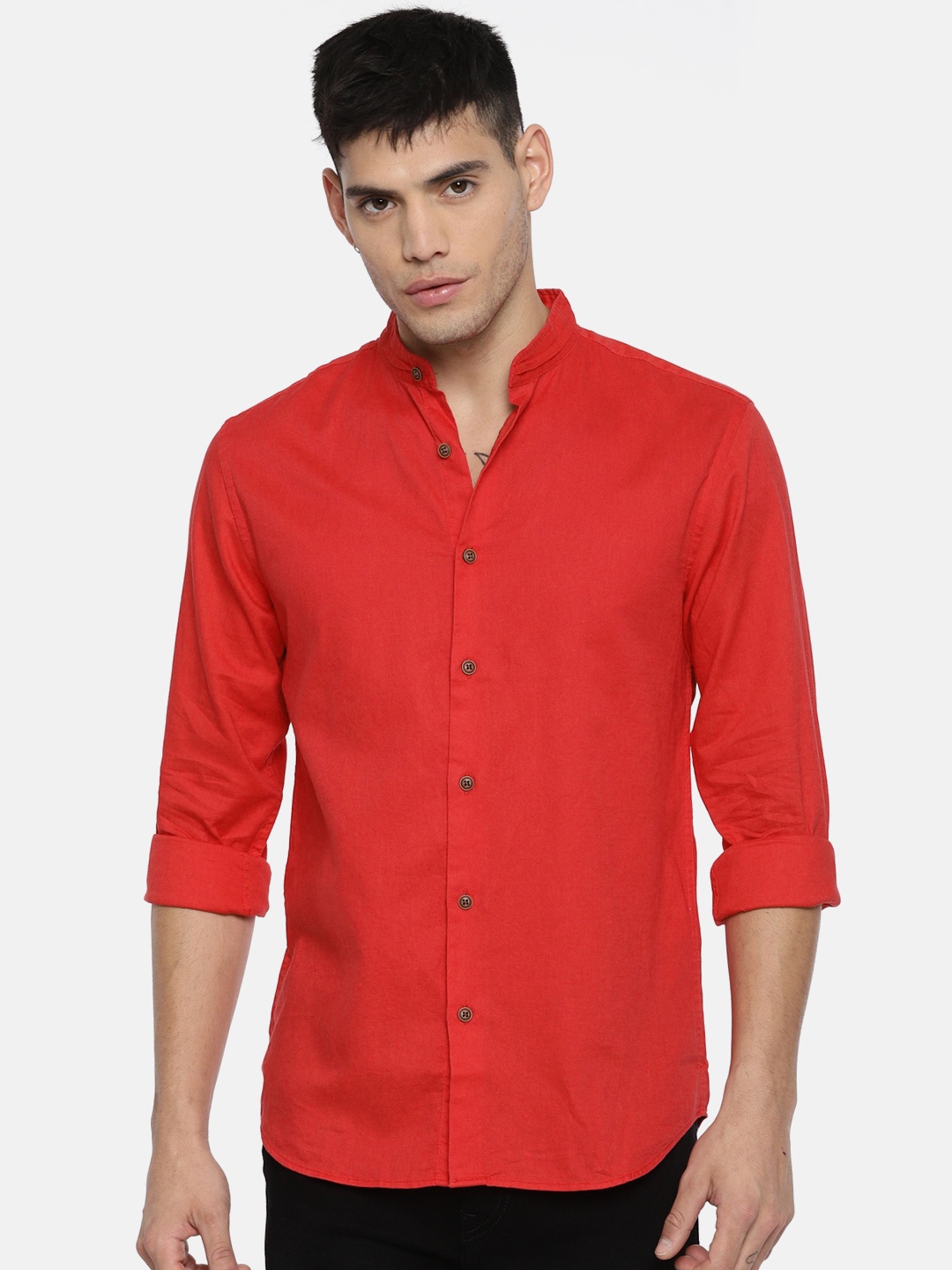 

Jack & Jones Men Red Slim Fit Solid Casual Shirt