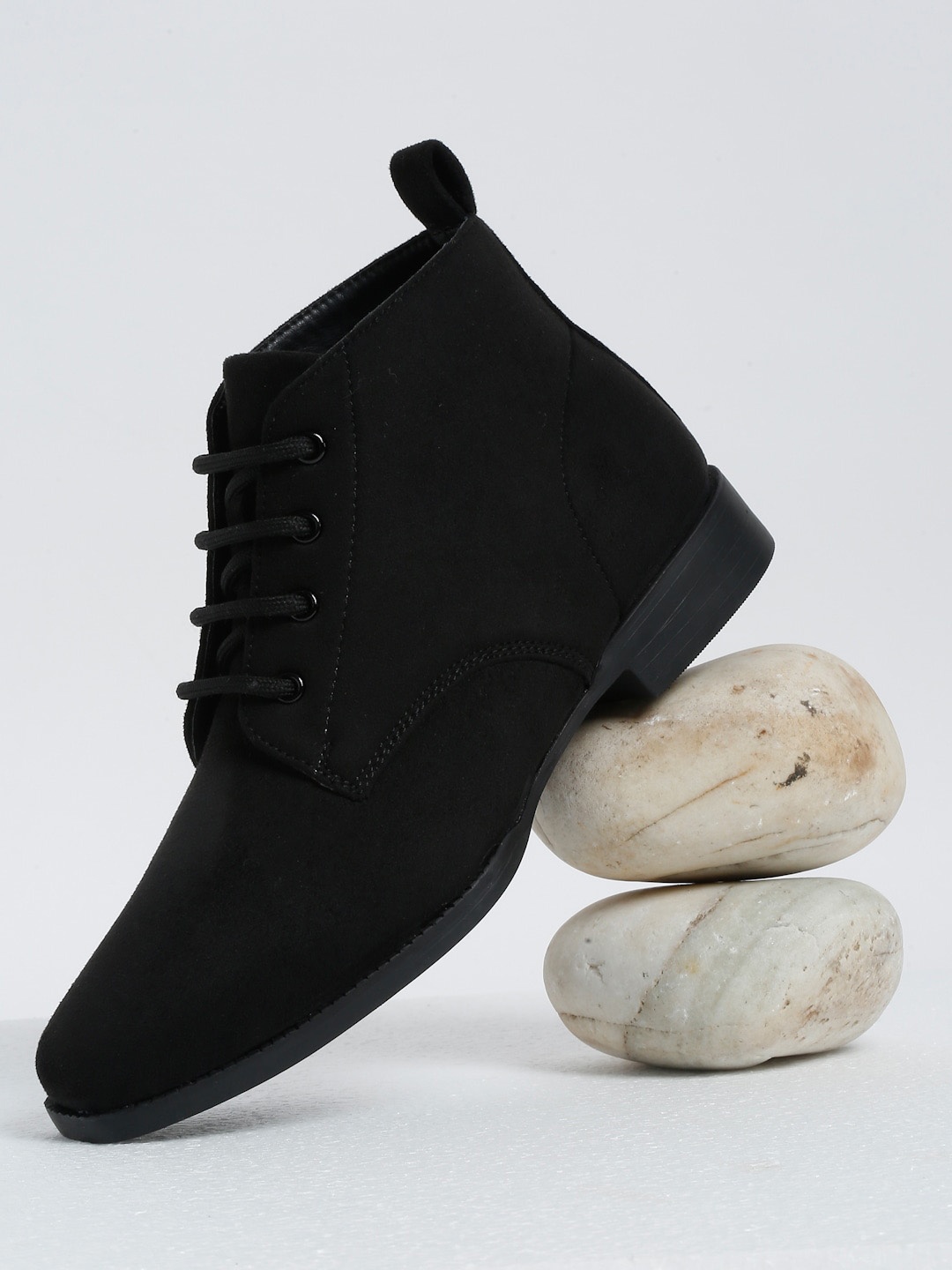 

Bruno Manetti Women Suede Mid-Top Desert Boots, Black