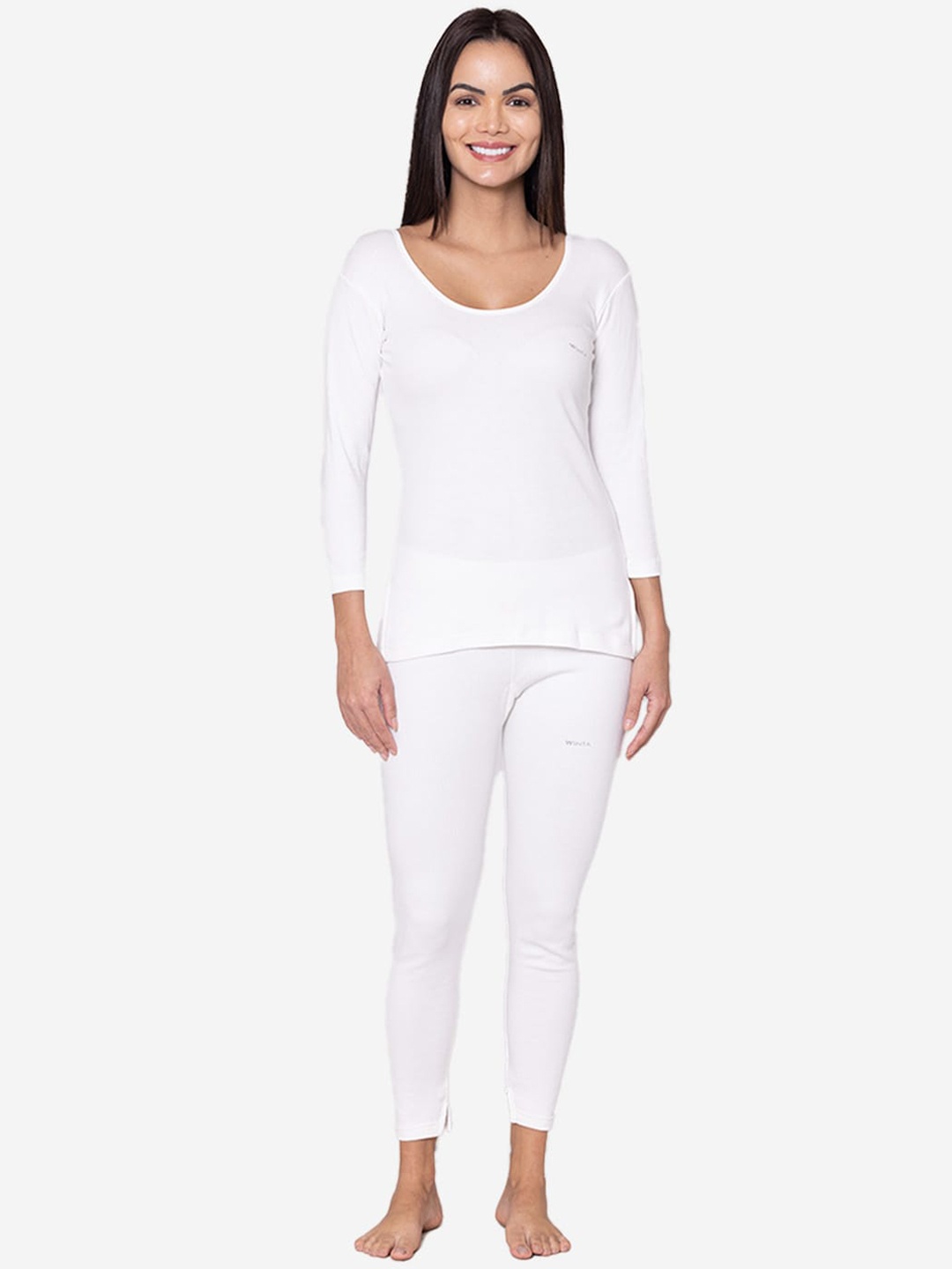 

GROVERSONS Paris Beauty Women Striped Thermal Set, White