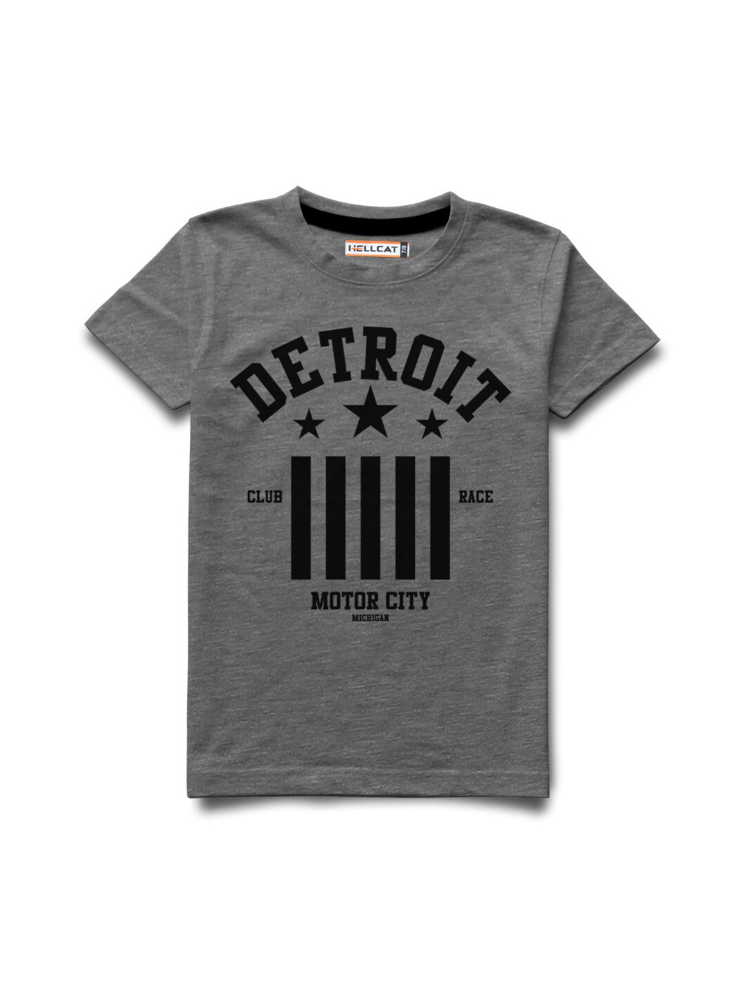 

HELLCAT Boys Typography Printed Cotton T-shirt, Grey
