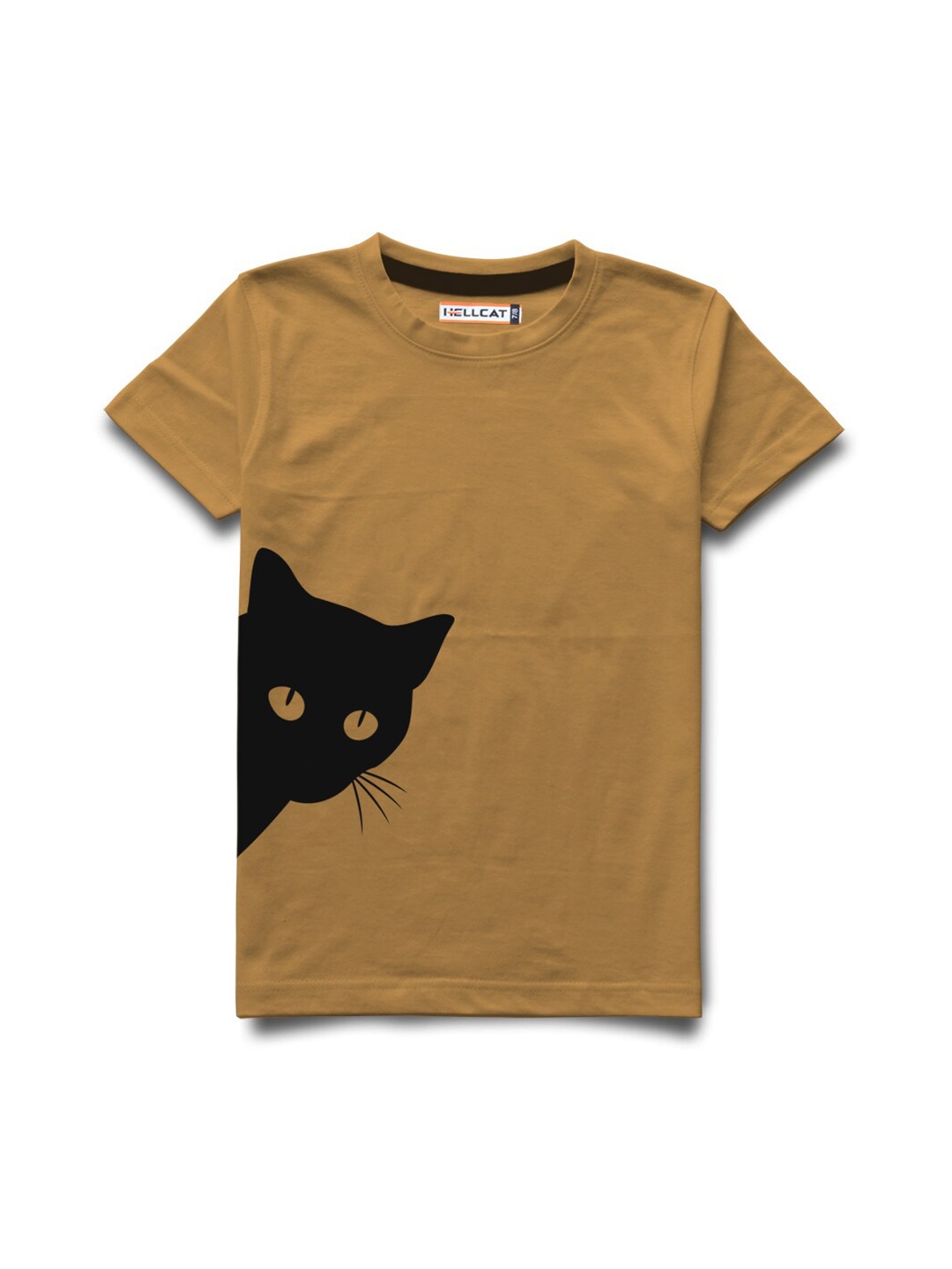 

HELLCAT Boys Graphic Printed Cotton T-shirt, Khaki