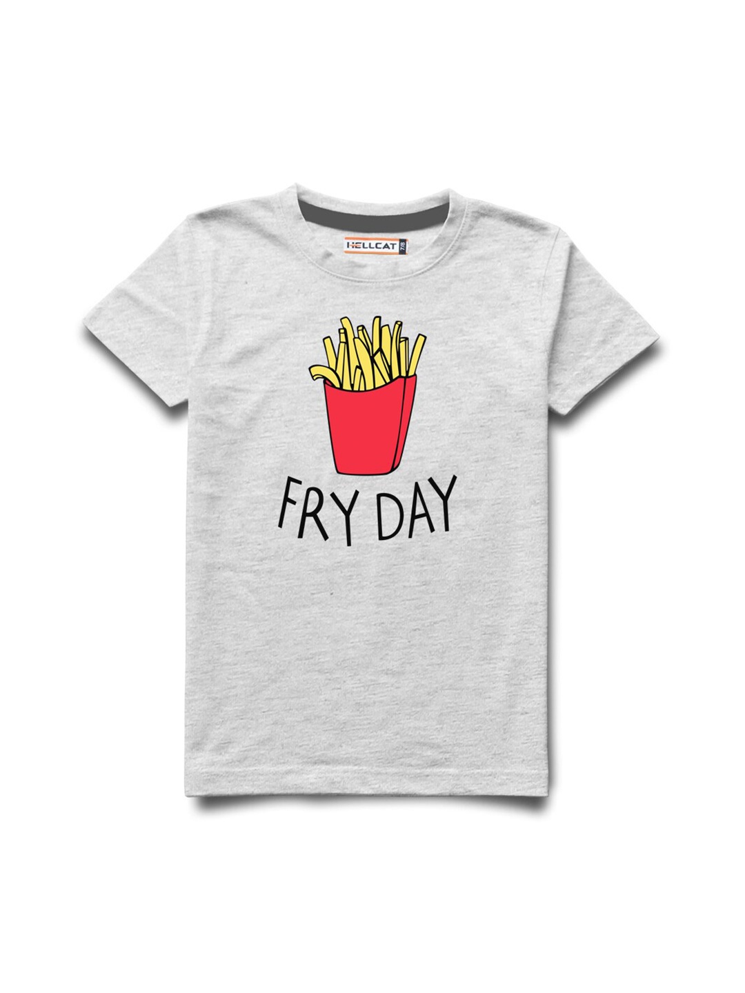 

HELLCAT Boys Typography Printed Cotton T-shirt, White