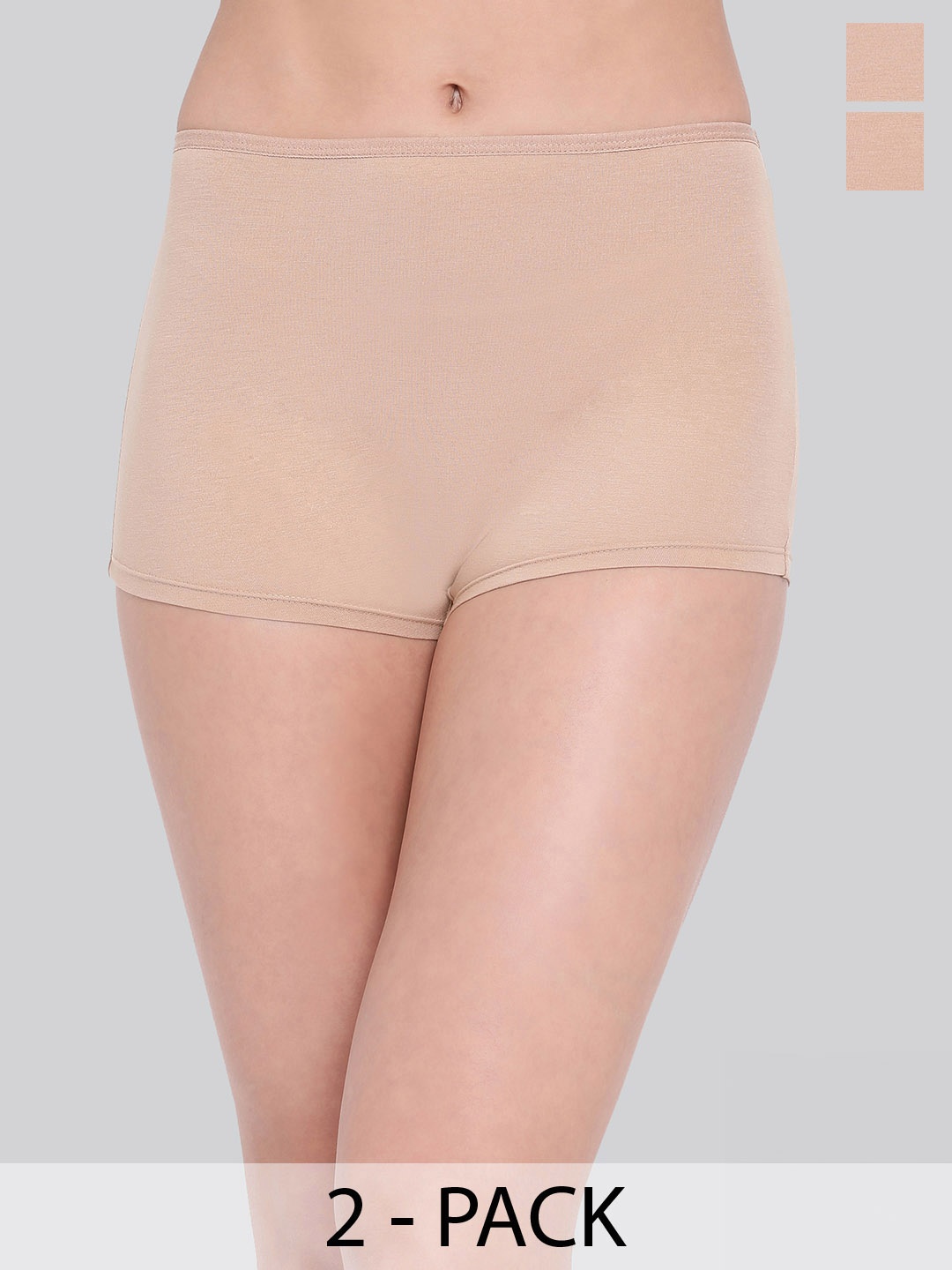 

LYRA Pack Of 2 Mid-Raise Label-Free Boy Short Briefs, Nude