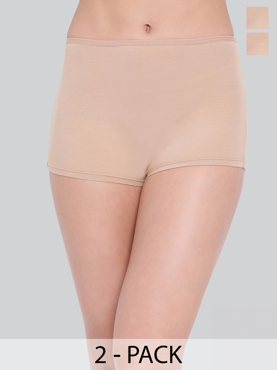 

LYRA Pack Of 2 Mid-Raise Label-Free Boy Short Briefs, Nude