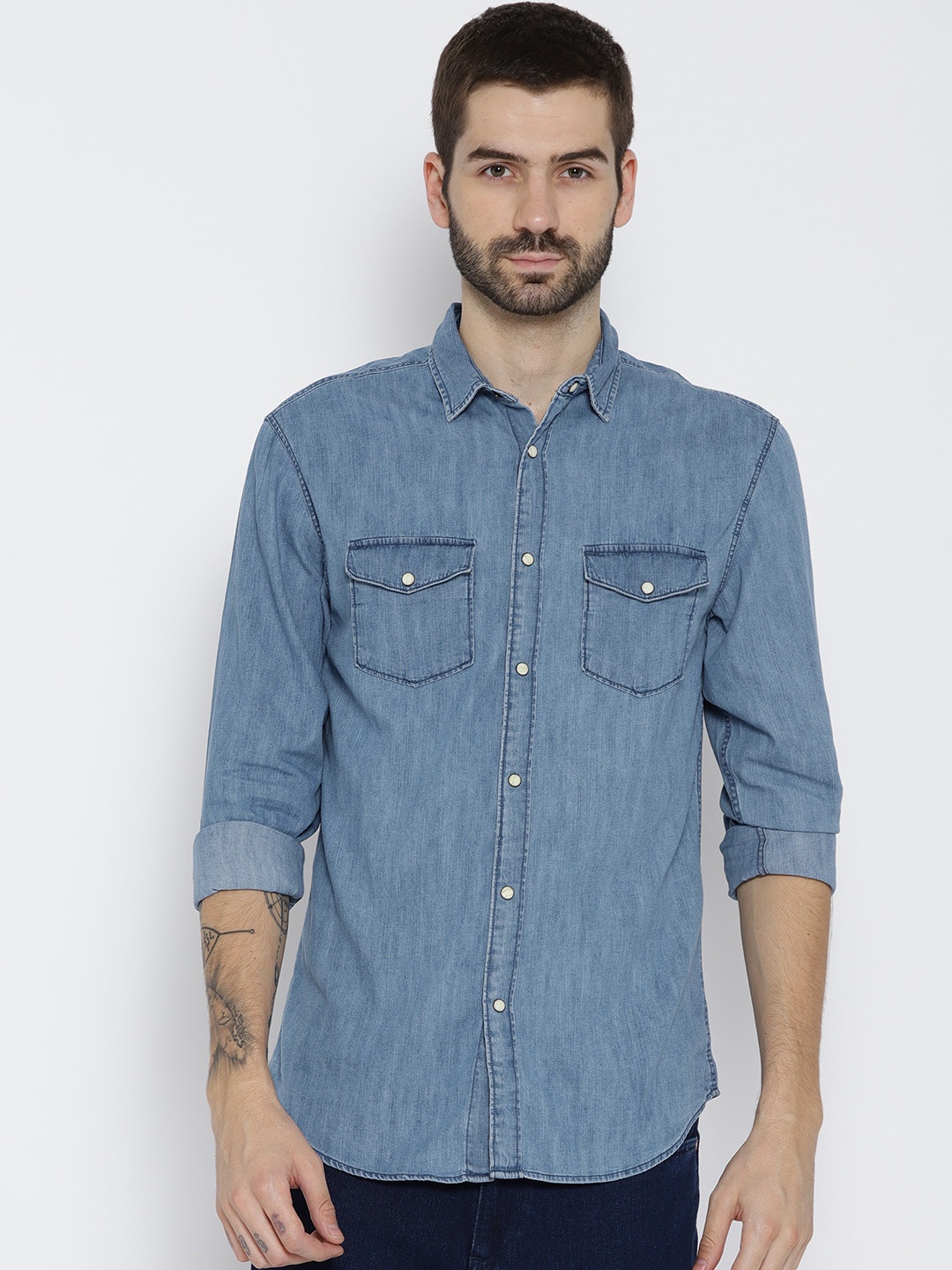 

Jack & Jones Men Blue Slim Fit Denim Casual Shirt