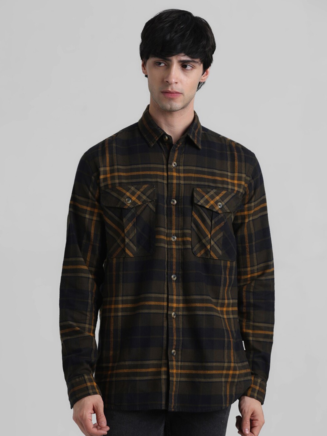 

Jack & Jones Tartan Checks Pure Cotton Casual Shirt, Green
