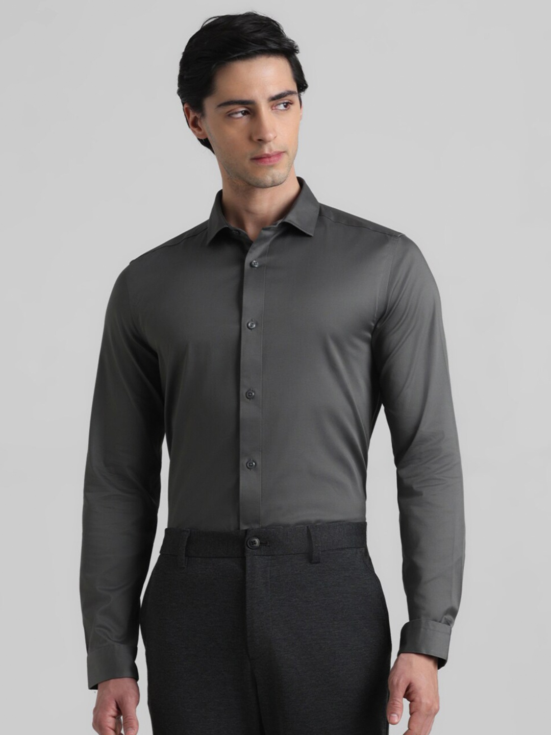 

Jack & Jones Slim Fit Pure Cotton Casual Shirt, Grey