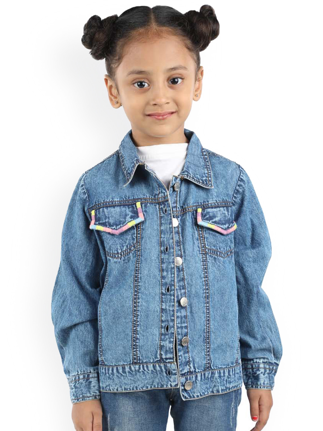 

Budding Bees Girls Washed Crop Outdoor Denim Jacket, Blue
