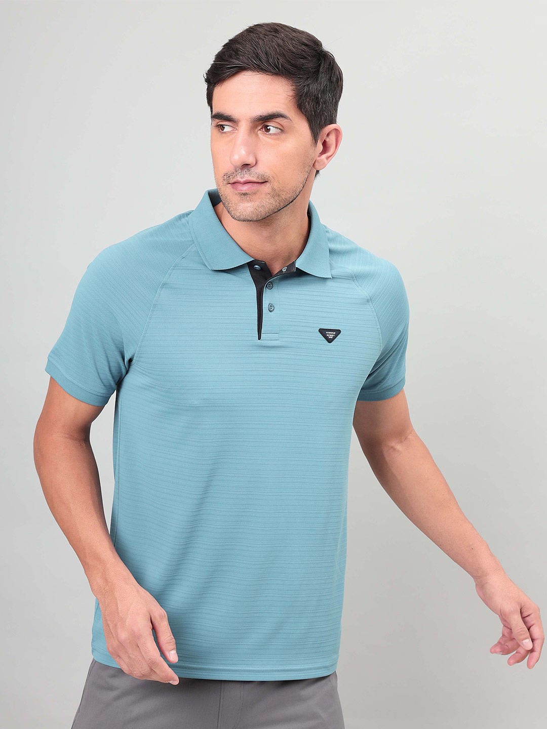 

Technosport Polo Collar Anti Static Rapid Dry Slim Fit Sports T-shirt, Beige