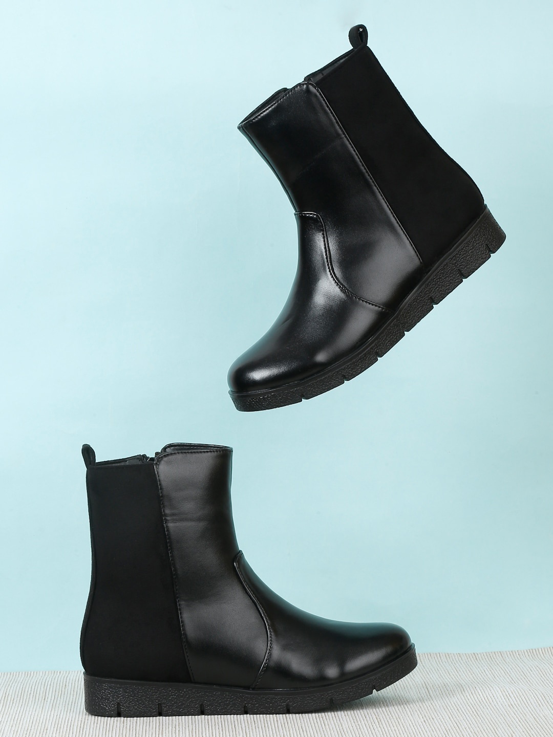 

Bruno Manetti Women Mid Top Wedges Regular Boots, Black