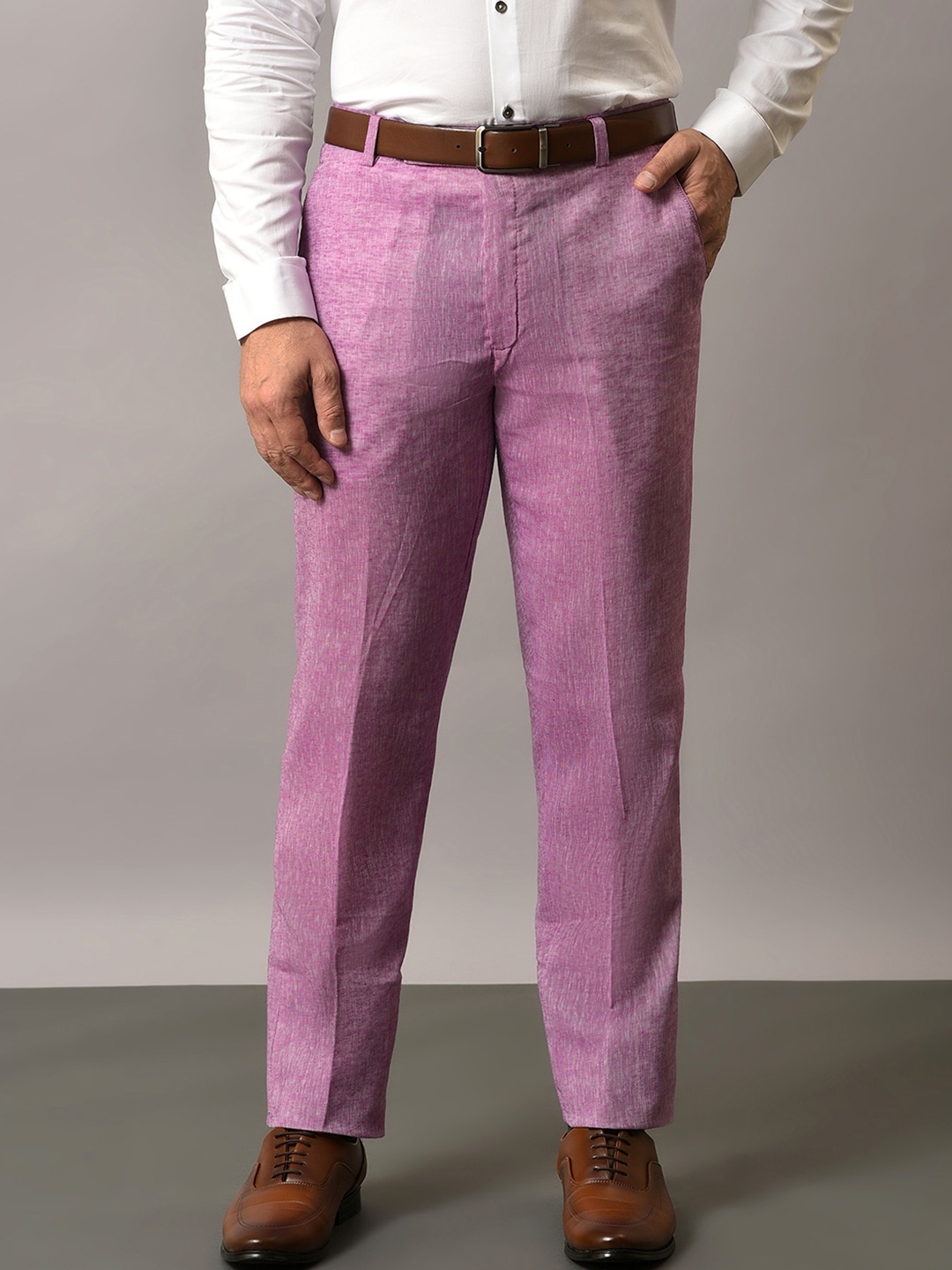 

Hangup Men Mid-Rise Original Formal Trousers, Purple