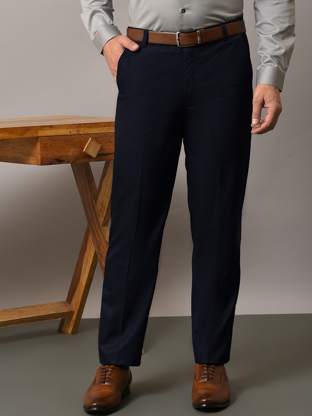 

Hangup Men Mid-Rise Original Trousers, Navy blue