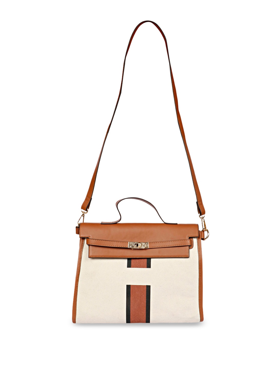 

Saint G Colourblocked Structured Sling Bag, Off white