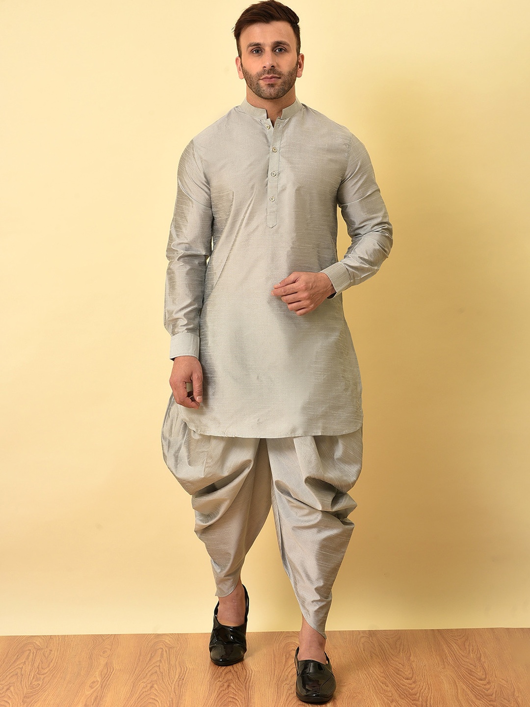 

Hangup Regular Kurta With Dhoti Pants, Grey