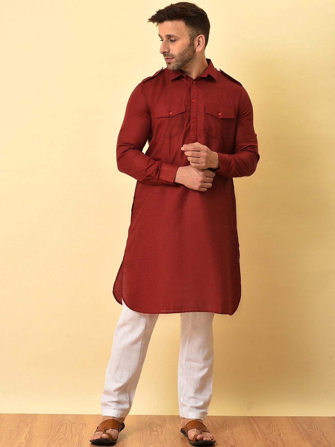 

Hangup Pathani Kurta with Patiala, Maroon