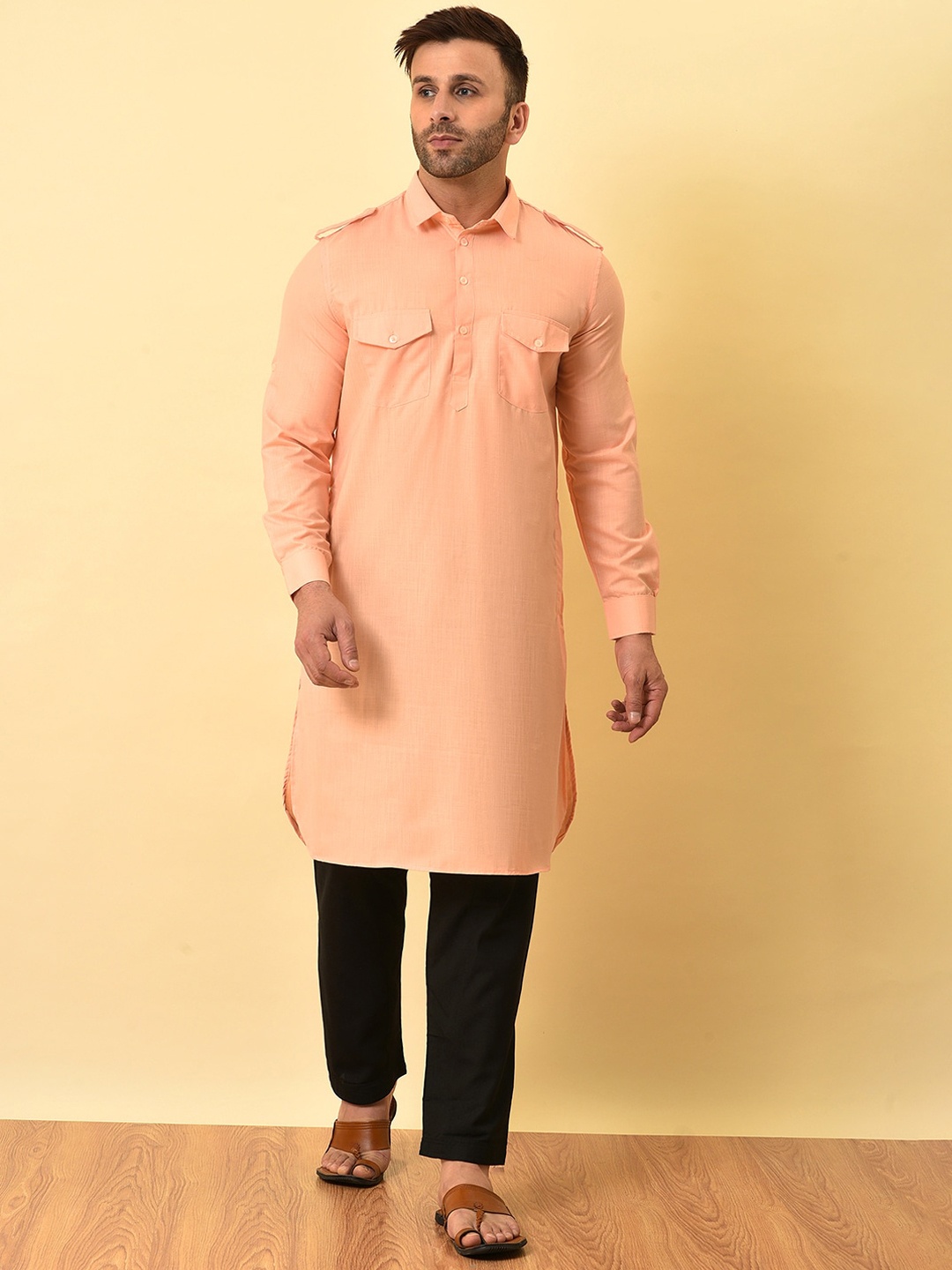 

Hangup Pathani Kurta with Pyjamas, Peach