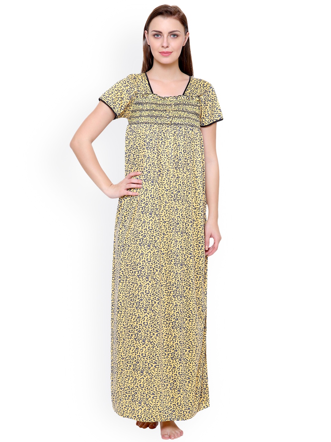

Secret Wish Yellow Printed Nightdress NT-E102-465