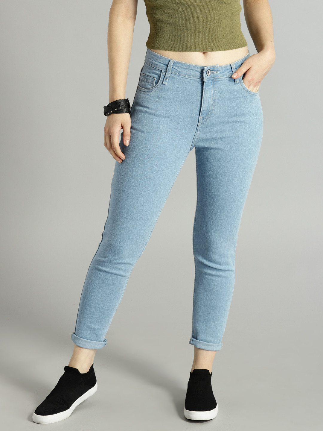 

Roadster Women Blue Skinny Fit Mid-Rise Clean Look Stretchable Jeans