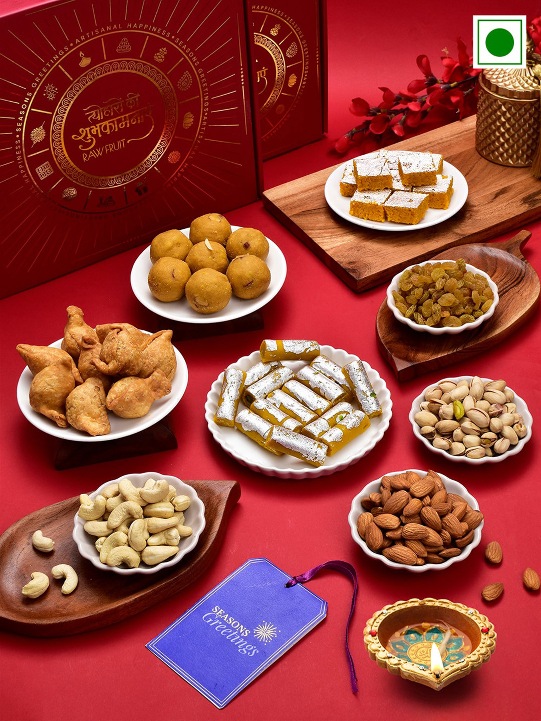 

RawFruit Sweets & DryFruits Diwali Gift Pack, Purple