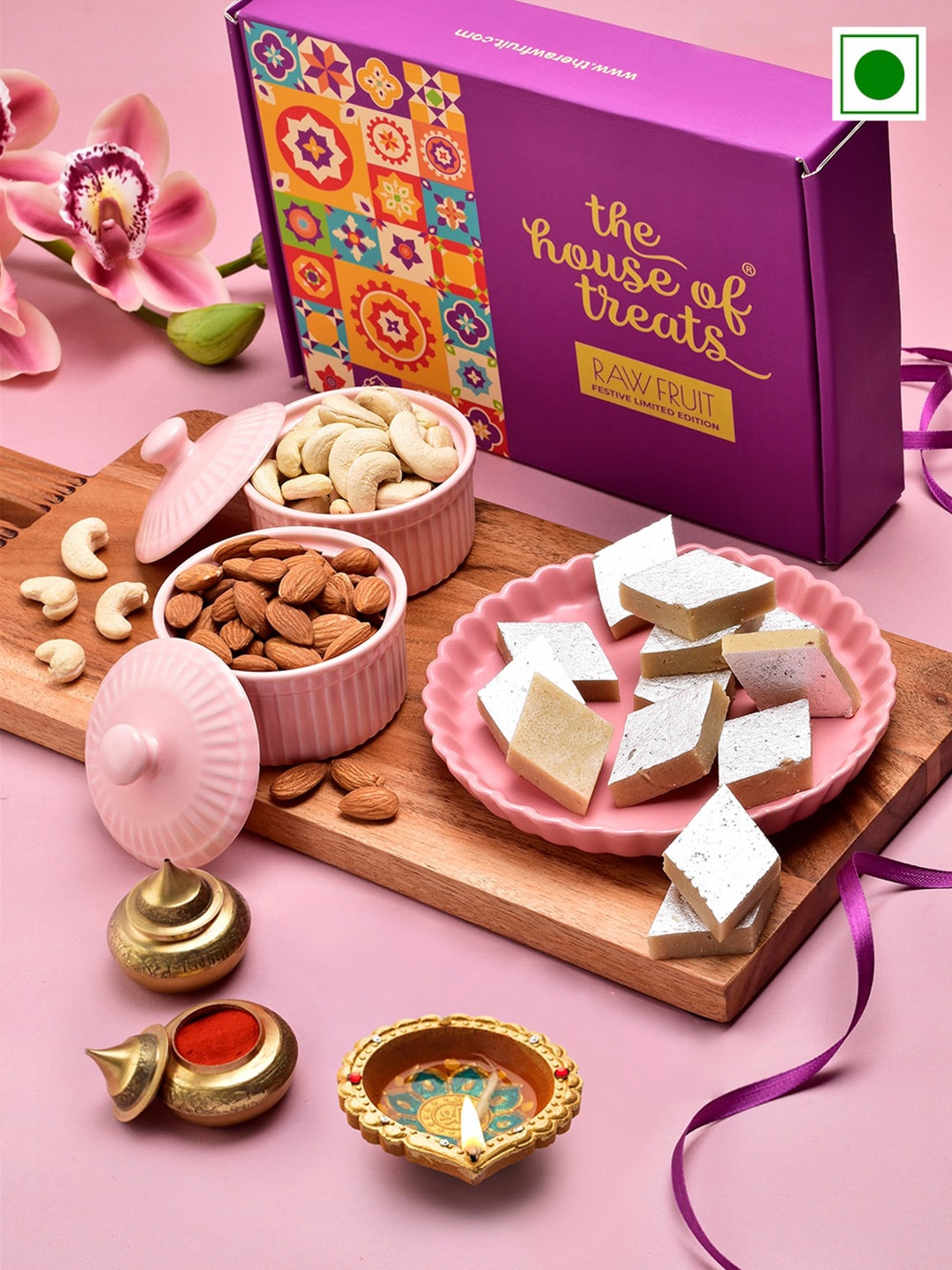 

RawFruit Diwali Sweets KajuKatli Dryfruits, Purple