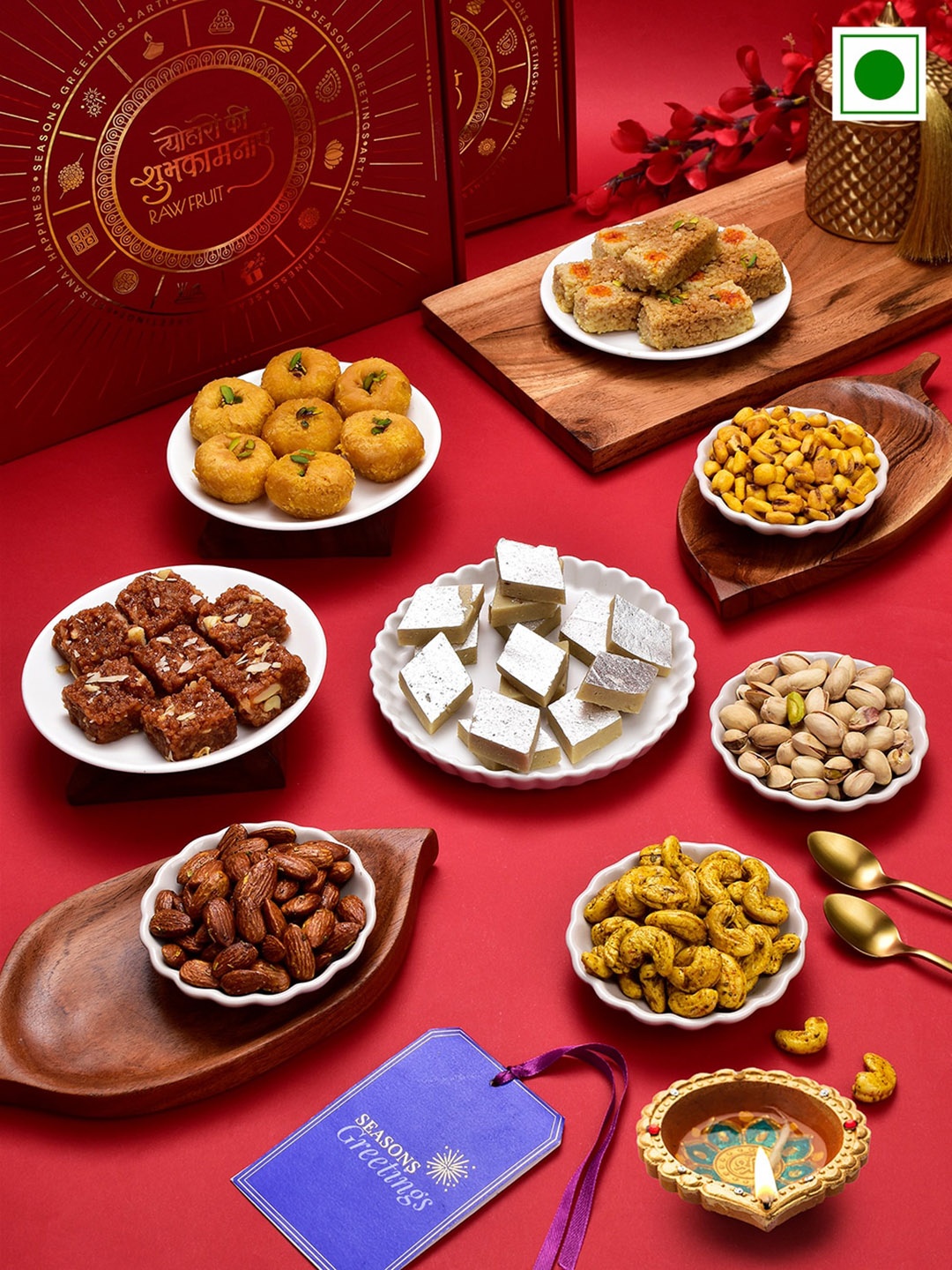 

RawFruit Diwali Sweets Gift Hamper With DryFruits, Purple