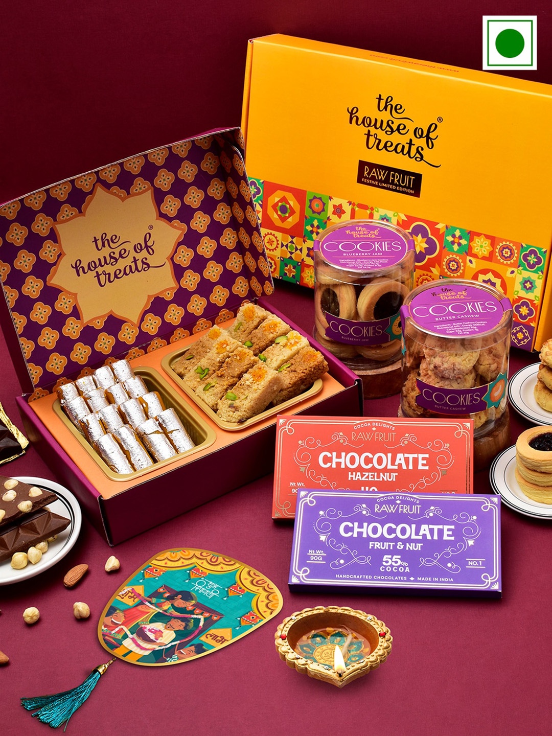 

RawFruit Diwali Gift Cookies Sweets Chocolate, Purple