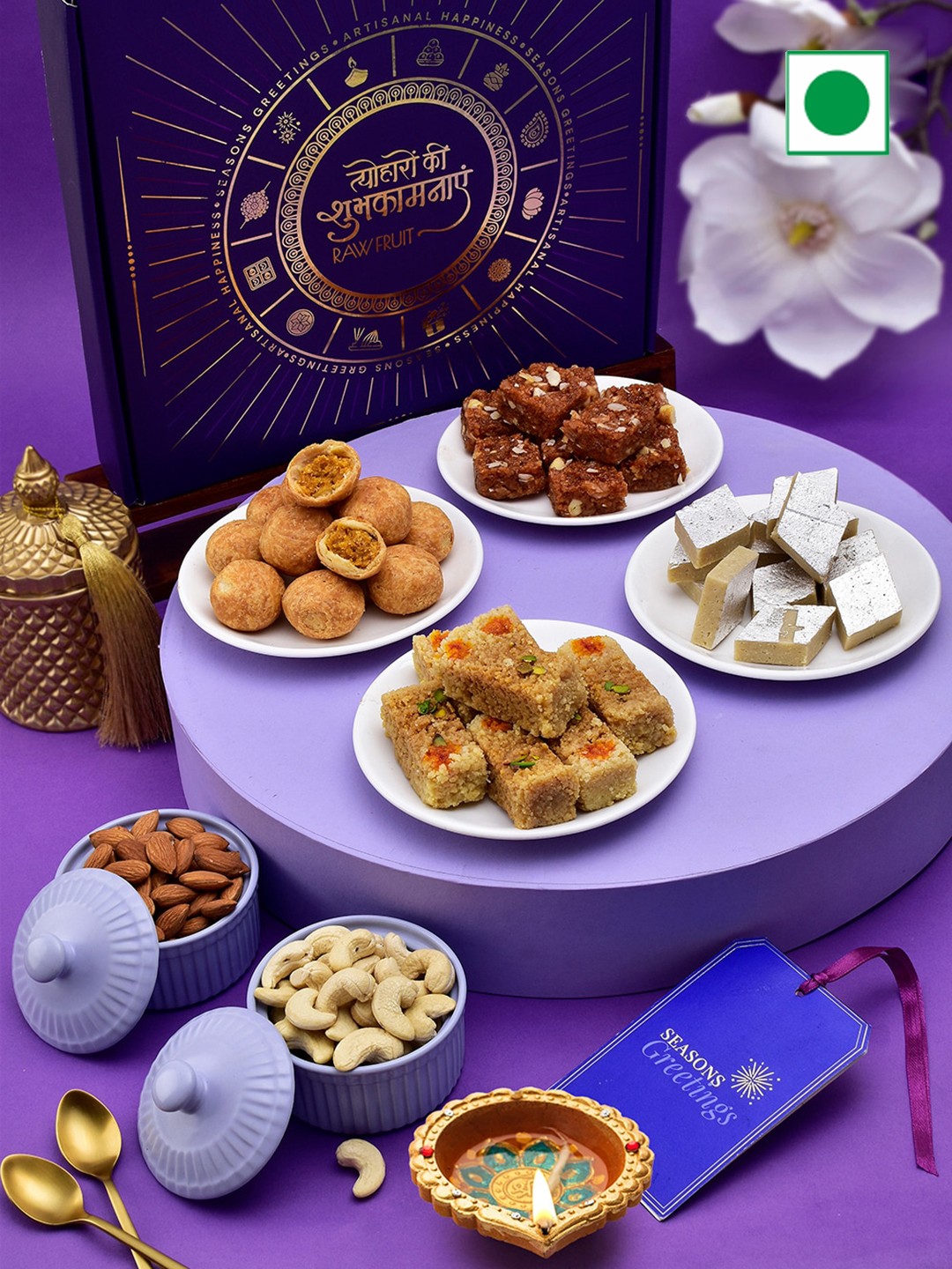 

RawFruit Dryfruits and Sweets Diwali Gift Pack, Purple
