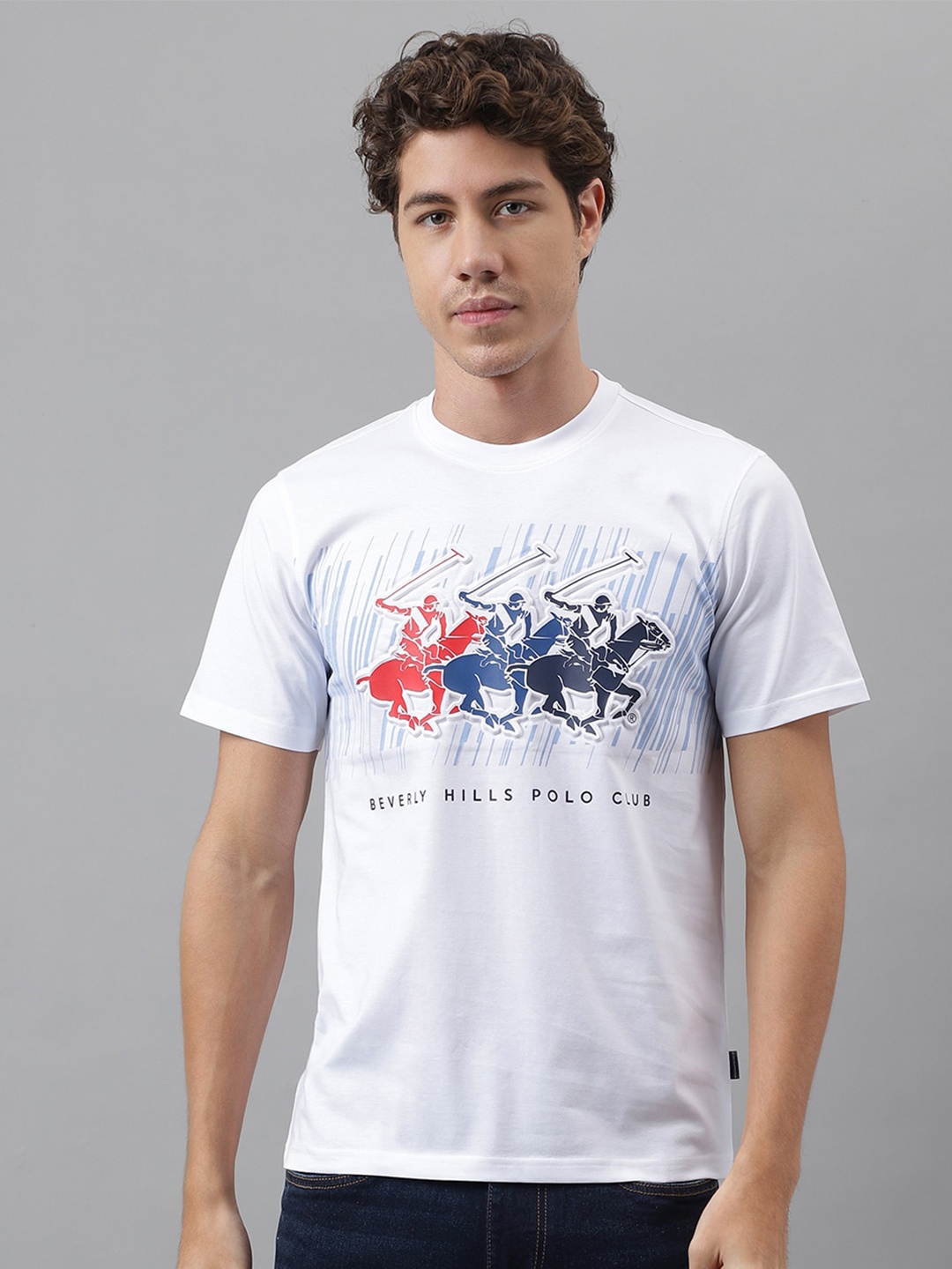 

Beverly Hills Polo Club Graphic Printed Pure Cotton T-shirt, White