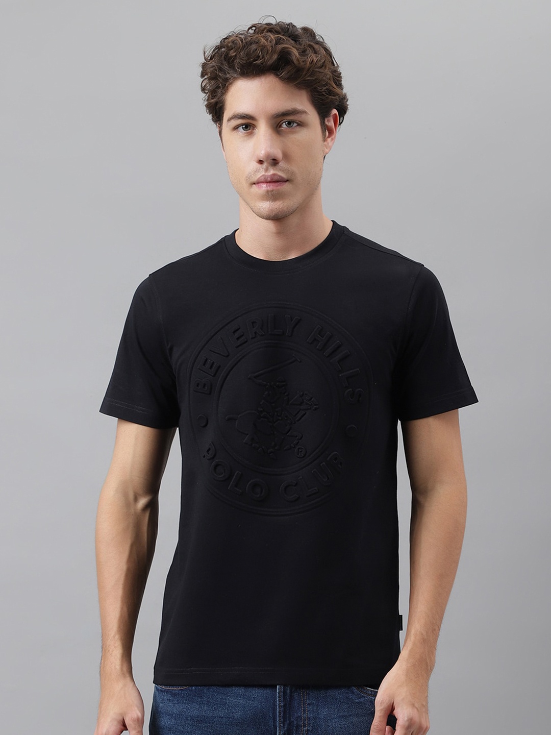 

Beverly Hills Polo Club Typography Printed Pure Cotton T-shirt, Black