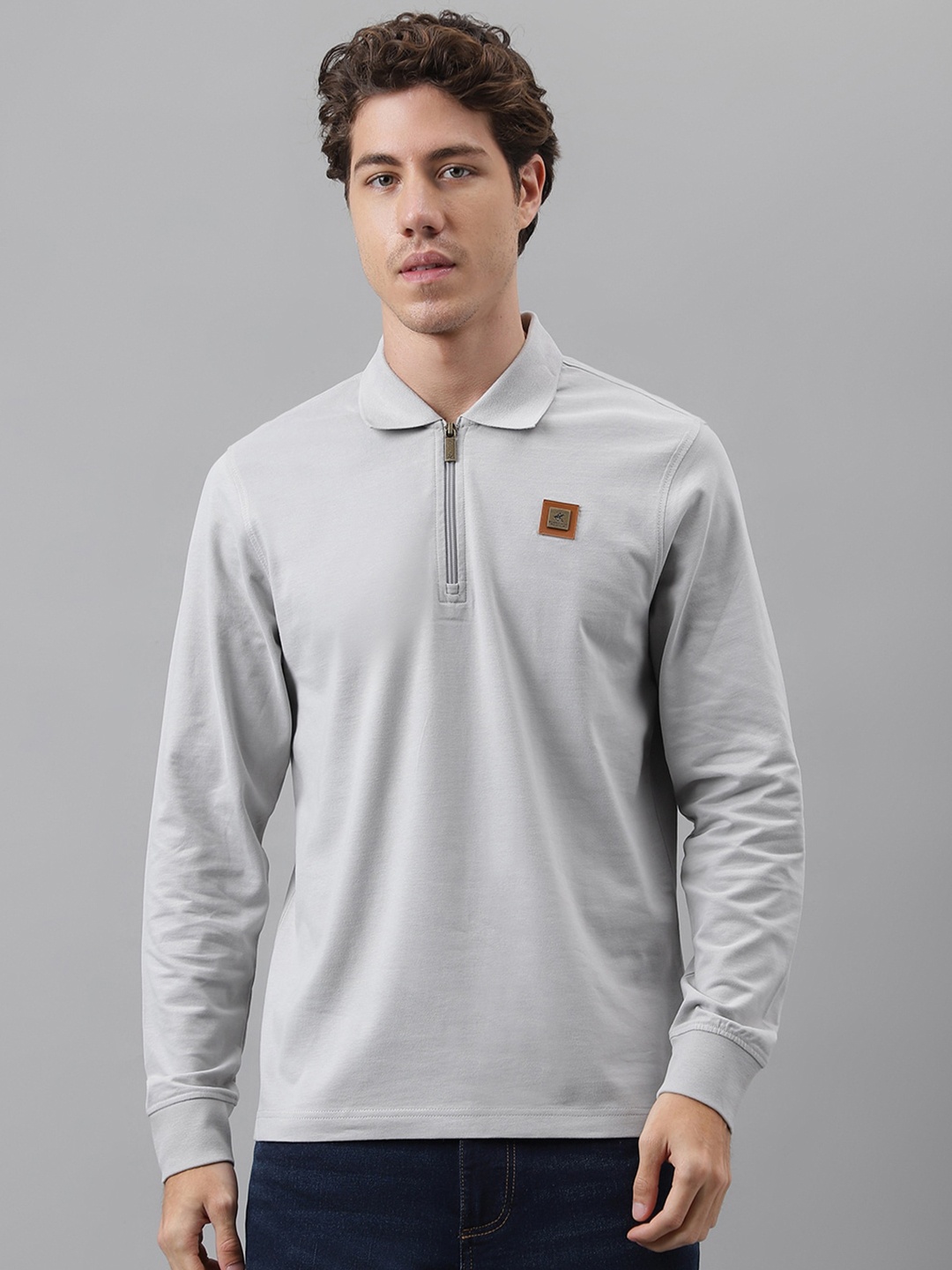

Beverly Hills Polo Club Polo Collar Pure Cotton T-shirt, Grey