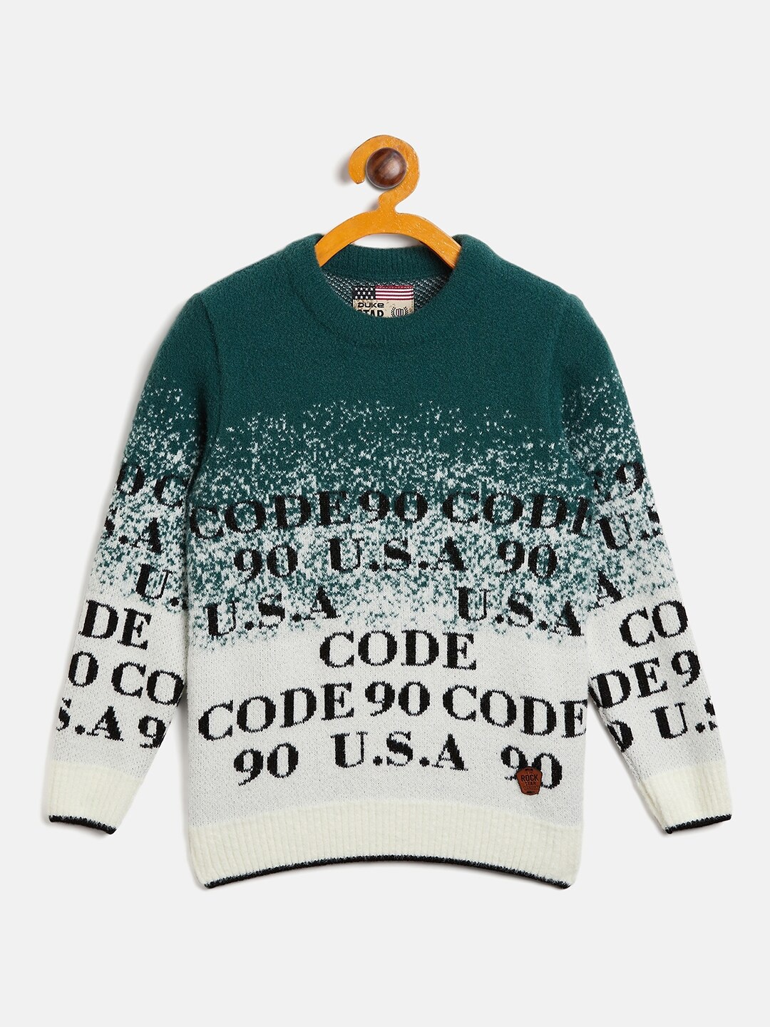 

Duke Boys Typography Printed Acrylic Pullover, Green