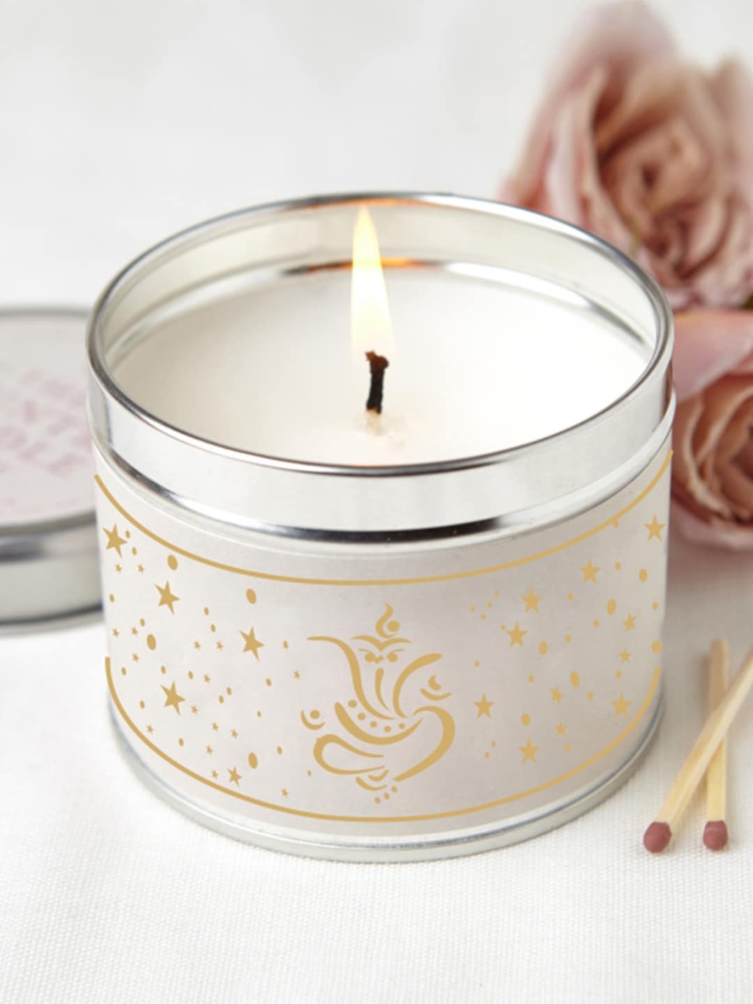 

Aromatic Fables White Printed Citrus Scented Tin Jar Candle