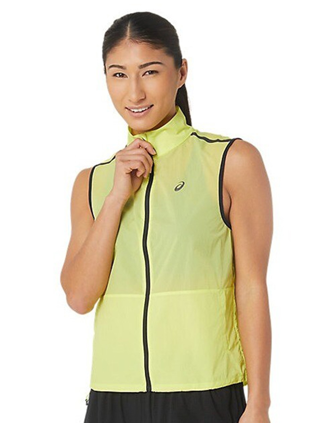 

ASICS Mock Collar Sleeveless Sporty Jacket, Yellow